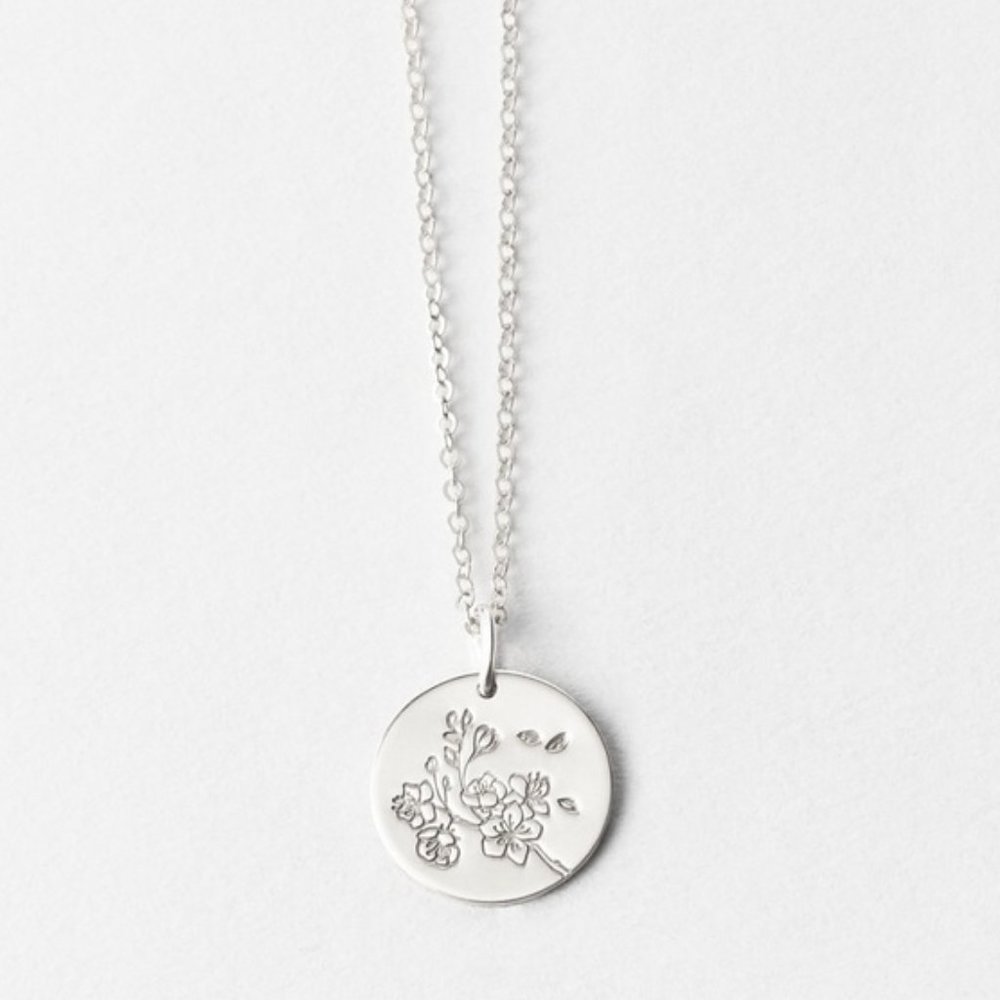 Cherry Blossom March Flower Japanese Necklace - Picture 3 of 15